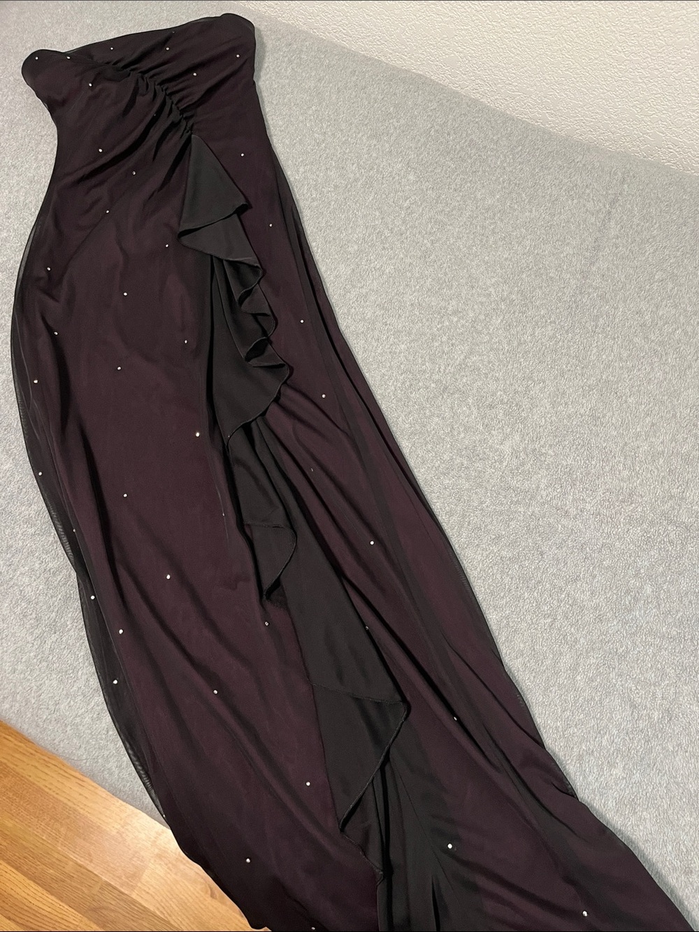 Vintage City Triangle Maxi Dress Gown Small Homecoming Whimsigoth Strapless Prom
